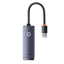 Заредете изображение във визуализатора на галерията – Baseus Lite Series USB adapter - RJ45 LAN socket 100Mbps gray (WKQX000013) - TopMag
