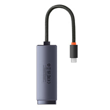 Заредете изображение във визуализатора на галерията – Baseus Lite Series USB Type C adapter - RJ45 LAN socket 100Mbps gray (WKQX000213) - TopMag
