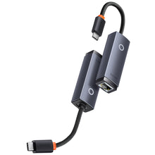 Заредете изображение във визуализатора на галерията – Baseus Lite Series USB Type C adapter - RJ45 LAN socket 1000Mbps black (WKQX000313) - TopMag
