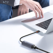 Заредете изображение във визуализатора на галерията – Baseus Lite Series USB Type C adapter - RJ45 LAN socket 1000Mbps black (WKQX000313) - TopMag
