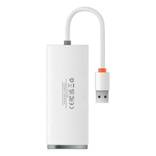 Заредете изображение във визуализатора на галерията – Baseus Lite Series multifunctional HUB 4in1 USB - 4x USB 3.2 gen. 1 25 cm white (WKQX030002) - TopMag

