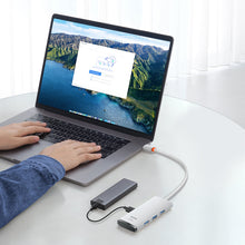 Заредете изображение във визуализатора на галерията – Baseus Lite Series multifunctional HUB 4in1 USB - 4x USB 3.2 gen. 1 25 cm white (WKQX030002) - TopMag
