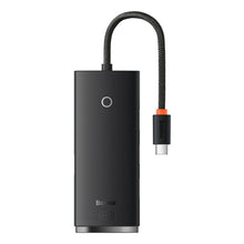 Заредете изображение във визуализатора на галерията – Baseus Lite Series HUB USB Type C adapter - 4x USB 3.0 25cm black (WKQX030301) - TopMag
