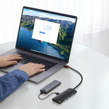 Заредете изображение във визуализатора на галерията – Baseus Lite Series HUB USB Type C adapter - 4x USB 3.0 25cm black (WKQX030301) - TopMag
