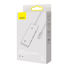 Заредете изображение във визуализатора на галерията – Baseus Lite Series HUB USB Type C adapter - 4x USB 3.0 25cm white (WKQX030302) - TopMag
