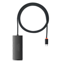 Заредете изображение във визуализатора на галерията – Baseus Lite Series HUB USB Type C adapter - 4x USB 3.0 1m black (WKQX030401) - TopMag
