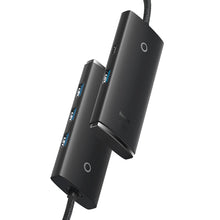 Заредете изображение във визуализатора на галерията – Baseus Lite Series HUB USB Type C adapter - 4x USB 3.0 1m black (WKQX030401) - TopMag
