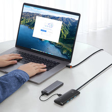 Заредете изображение във визуализатора на галерията – Baseus Lite Series HUB USB Type C adapter - 4x USB 3.0 1m black (WKQX030401) - TopMag
