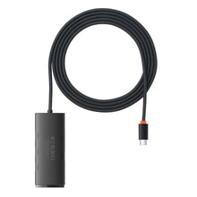Заредете изображение във визуализатора на галерията – Baseus Lite Series HUB USB Type C adapter - 4x USB 3.0 2m black (WKQX030501) - TopMag
