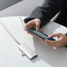 Заредете изображение във визуализатора на галерията – Baseus Lite Series HUB USB Type C adapter - 4x USB 3.0 2m white (WKQX030502) - TopMag
