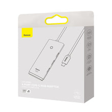 Заредете изображение във визуализатора на галерията – Baseus Lite Series HUB USB Type C adapter - 4x USB 3.0 2m white (WKQX030502) - TopMag
