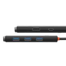 Заредете изображение във визуализатора на галерията – Baseus Lite Series adapter HUB USB Type C - HDMI / 4x USB 3.0 20cm black (WKQX040001) - TopMag
