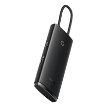 Заредете изображение във визуализатора на галерията – Baseus Lite Series adapter HUB USB Type C - HDMI / 4x USB 3.0 20cm black (WKQX040001) - TopMag
