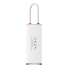 Заредете изображение във визуализатора на галерията – Baseus Lite Series adapter HUB USB Type C - HDMI / 4x USB 3.0 20cm white (WKQX040002) - TopMag
