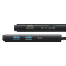 Заредете изображение във визуализатора на галерията – Baseus Lite Series multifunctional HUB USB Type C - 2 x USB 3.0 / USB Type C / HDMI 1,4 / SD / TF black (WKQX050001) - TopMag
