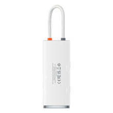 Заредете изображение във визуализатора на галерията – Baseus Lite Series multifunctional HUB USB Type C - 2 x USB 3.0 / USB Type C / HDMI 1,4 / SD / TF white (WKQX050002) - TopMag

