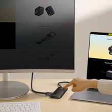 Заредете изображение във визуализатора на галерията – Baseus Lite Series multifunctional HUB USB Type C - 2 x USB 3.0 / USB Type C PD / HDMI 1,4 / SD / TF black (WKQX050101) - TopMag
