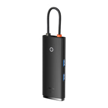 Заредете изображение във визуализатора на галерията – Baseus Lite Series multifunctional HUB USB Type C - 2 x USB 3.0 / USB Type C PD / HDMI 1,4 / SD / TF black (WKQX050101) - TopMag
