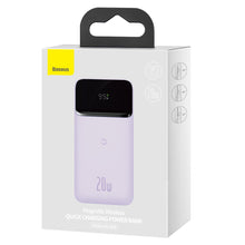 Заредете изображение във визуализатора на галерията – Baseus Magnetic powerbank 10000mAh 20W 2022 Edition + USB - USB Type C cable purple (PPCX010105) - TopMag
