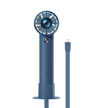 Заредете изображение във визуализатора на галерията – Baseus mini fan windmill powerbank with built-in cable Lightning 4000mAh blue (ACFX010003) - TopMag
