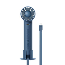 Заредете изображение във визуализатора на галерията – Baseus mini fan windmill powerbank with built-in cable Lightning 4000mAh blue (ACFX010003) - TopMag
