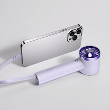 Заредете изображение във визуализатора на галерията – Baseus mini fan power bank fan with built-in Lightning cable 4000mAh purple (ACFX010005) - TopMag
