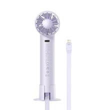 Заредете изображение във визуализатора на галерията – Baseus mini fan power bank fan with built-in Lightning cable 4000mAh purple (ACFX010005) - TopMag
