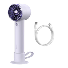 Заредете изображение във визуализатора на галерията – Baseus mini fan power bank fan with built-in Lightning cable 4000mAh purple (ACFX010005) - TopMag
