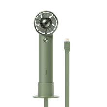 Заредете изображение във визуализатора на галерията – Baseus mini fan fan powerbank with built-in cable Lightning 4000mAh green (ACFX010006) - TopMag
