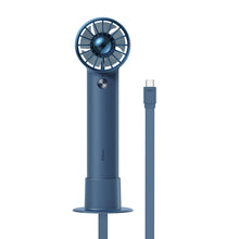 Заредете изображение във визуализатора на галерията – Baseus mini fan fan powerbank with built-in USB Type C cable 4000mAh blue (ACFX010103) - TopMag
