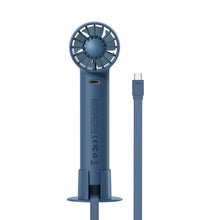 Заредете изображение във визуализатора на галерията – Baseus mini fan fan powerbank with built-in USB Type C cable 4000mAh blue (ACFX010103) - TopMag
