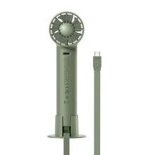 Заредете изображение във визуализатора на галерията – Baseus mini fan fan powerbank with built-in USB Type C cable 4000mAh green (ACFX010106) - TopMag
