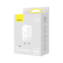 Заредете изображение във визуализатора на галерията – Baseus GaN3 Fast Wall Charger 30W white (CCGN010102) - TopMag
