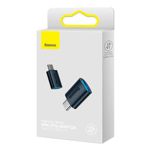 Заредете изображение във визуализатора на галерията – Baseus Ingenuity Series Mini OTG Adaptor Type-C to USB-A 3.1 Blue - TopMag
