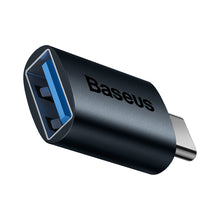Заредете изображение във визуализатора на галерията – Baseus Ingenuity Series Mini OTG Adaptor Type-C to USB-A 3.1 Blue - TopMag
