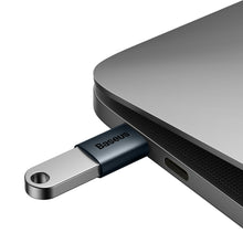 Заредете изображение във визуализатора на галерията – Baseus Ingenuity Series Mini OTG Adaptor Type-C to USB-A 3.1 Blue - TopMag
