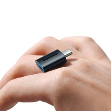 Заредете изображение във визуализатора на галерията – Baseus Ingenuity Series Mini OTG Adaptor Type-C to USB-A 3.1 Blue - TopMag
