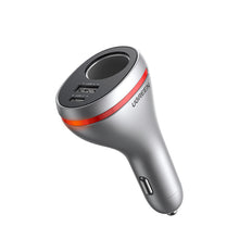 Заредете изображение във визуализатора на галерията – Ugreen USB Type C / USB QC PD 24W car charger with 12V cigarette lighter socket silver (CD204) - TopMag
