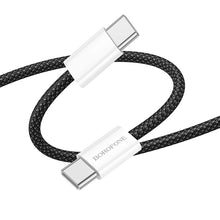 Заредете изображение във визуализатора на галерията – Borofone Cable BX103 Original - Type C to Typ C - 60W 3A 1 metre black
