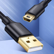 Заредете изображение във визуализатора на галерията – Ugreen 5 pin gold-plated USB cable - mini USB 0.25m black (US132) - TopMag
