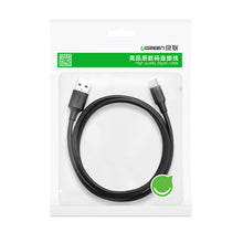 Заредете изображение във визуализатора на галерията – Ugreen cable USB cable - USB Type C Quick Charge 3.0 3A 0.25m black (US287 60114) - TopMag
