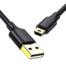 Заредете изображение във визуализатора на галерията – Ugreen 5 pin gold-plated USB cable - mini USB 0.5m black (US132) - TopMag
