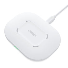 Заредете изображение във визуализатора на галерията – Choetech wireless fast charger kit 15W LED white (T550-F) + USB charger 18W Power Delivery white (Q5003-EU) + power cable (AC) - TopMag
