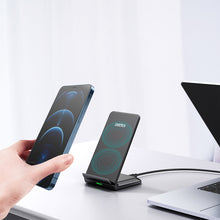 Заредете изображение във визуализатора на галерията – Choetech set 2 x Qi wireless charger stand 10W black (T524-S) + USB cable - micro USB 1.2m (MIX00093) - TopMag
