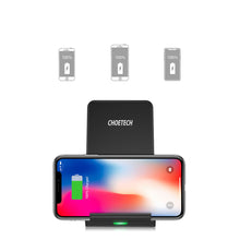 Заредете изображение във визуализатора на галерията – Choetech set 2 x Qi wireless charger stand 10W black (T524-S) + USB cable - micro USB 1.2m (MIX00093) - TopMag
