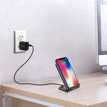 Заредете изображение във визуализатора на галерията – Choetech set 2 x Qi wireless charger stand 10W black (T524-S) + USB cable - micro USB 1.2m (MIX00093) - TopMag
