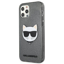 Заредете изображение във визуализатора на галерията – Karl Lagerfeld KLHCP12LCHTUGLB iPhone 12 Pro Max 6,7" czarny/black hardcase Glitter Choupette - TopMag
