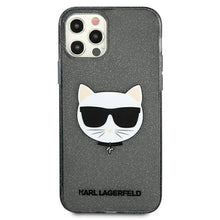 Заредете изображение във визуализатора на галерията – Karl Lagerfeld KLHCP12LCHTUGLB iPhone 12 Pro Max 6,7" czarny/black hardcase Glitter Choupette - TopMag
