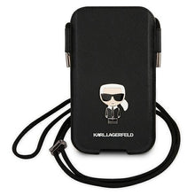 Заредете изображение във визуализатора на галерията – Karl Lagerfeld Torebka KLHCP12LOPHKMK 6,7" czarny/black hardcase Saffiano Ikonik Kar`s - TopMag
