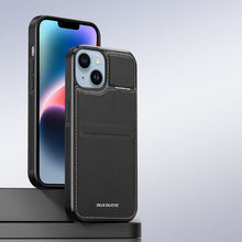 Заредете изображение във визуализатора на галерията – 3in1 Wallet Case with Stand for iPhone 15 MagSafe RFID Blocking Dux Ducis Rafi Mag - Black
